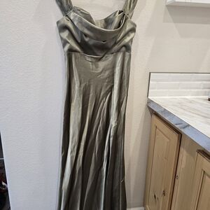 Moss Green Birdy Grey Bridesmaid Dress